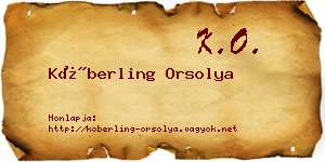 Köberling Orsolya névjegykártya